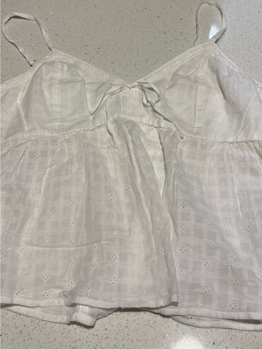 Hollister White Smocked Cami Top